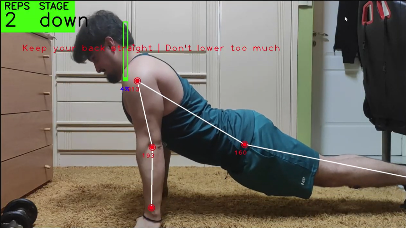 Live capture of the OptimaLifts computer-vision prototype tracking a rep in real time